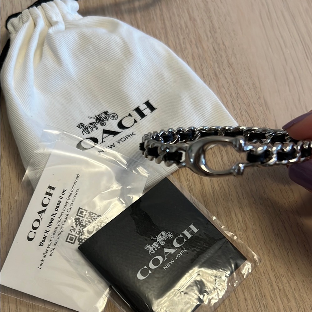 Coach Silver and Black Chain Bracelet/Bangle - Picture 2 of 3